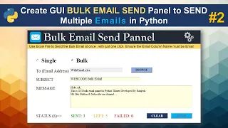 How to send Multiple Emails in Python GUI Tkinter Part2