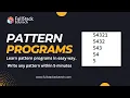 Numbers Pattern Pattern Programs FullStack Edutech
