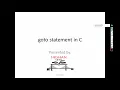 goto statement in C