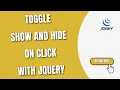 Toggle Show Hide On Click with jQuery HowToCodeSchool com