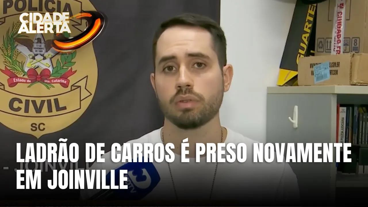 Polícia Civil prende maior ladrão de carros de Joinville pela 9ª vez