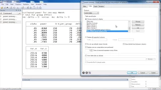 Power calculation for one-way analysis of variance using Stata