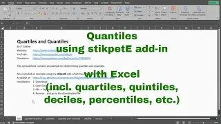 Excel - Quantiles and Quartiles with stikpetE