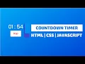 Countdown Timer Using HTML CSS JavaScript