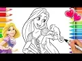 Rapunzel and Pascal Coloring Page with Glitter Art Disney s Tangled Coloring Book