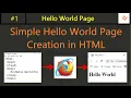 Hello World Program in HTML Learn Basic HTML Learn HTML from Scratch Simple HTML Code