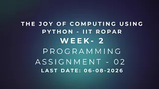 The Joy of Computing using Python Week 2 Programming Assignment 02 NPTEL Swayam