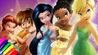 Disney Fairy Princess Tinkerbell Fairytale Coloring Book Page Fun for kids to Learn Art