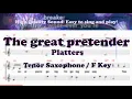 Lagu The great pretender - Platters (Tenor/Soprano Saxophone Sheet Music F Key / Karaoke / Easy Solo)