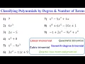 How to Classify Polynomials by Degree and Number of Terms