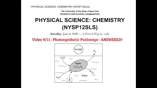 June 2026 NEW Chemistry Regents Cluster 9 ANSWERED - Photosynthetic Pathways