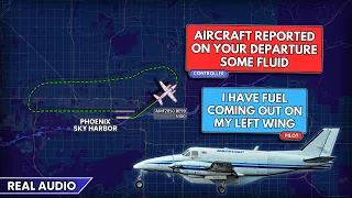 Fuel Leak After Takeoff Airplane Returns Back To Phoenix Airport Real ATC 
