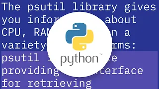 How to get current CPU and RAM usage in Python