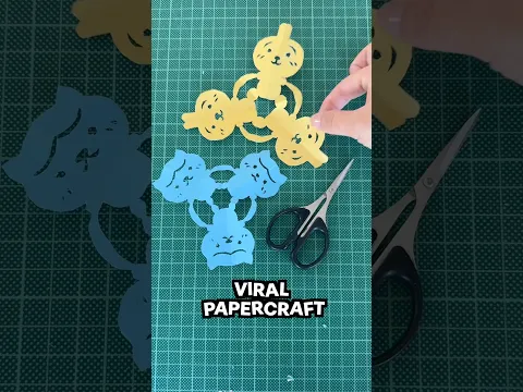 How to make these viral Chiikawa papercrafts from Rednote! 💛🩵🤍 #diy #chiikawa #usagi #papercraft