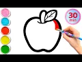 Download Lagu Appel en nog 8 vruchten tekenen, schilderen, kleuren voor kinderen | Leer fruit #309