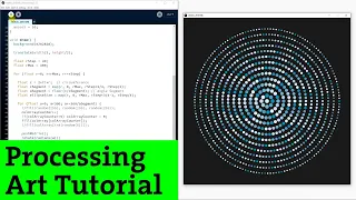 Ep 15 Processing tutorial Circle Pattern with an Array of Colors Generative art creative coding