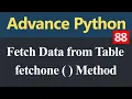 How to Fetch Data from Table using fetchone Method in Python Hindi