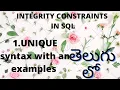 What is unique in Telugu constraints in Telugu Unique constraints in SQL in Telugu