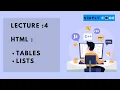 Lecture 4 - HTML Tables Lists Full Stack Web Development Course with Notes