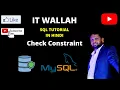 check constraint in MYSQL In Hindi create check constraint Alter Drop Name constraint