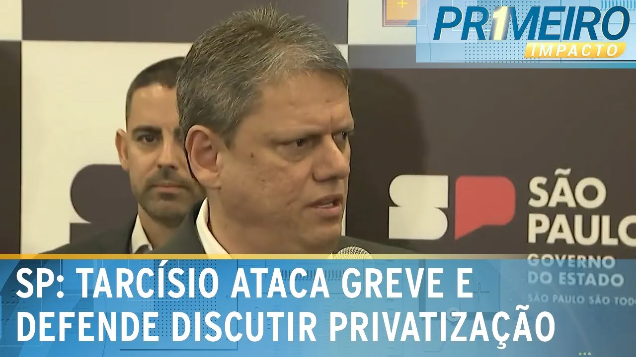 "Ilegal e abusiva", diz Tarcísio sobre greve do Metrô, CPTM e Sabesp | Primeiro Impacto (03/10/23)
