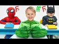 Chris and Mike training in a Superhero school