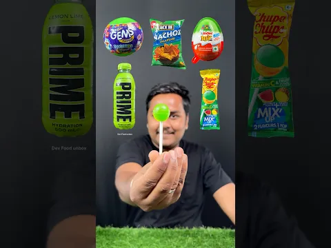 Green Food Eating Challenge 💚 | 5 Emoji Food Eating Challenge ASMR #shorts #asmr #challenge