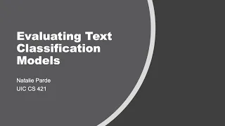 Evaluating Text Classification Models