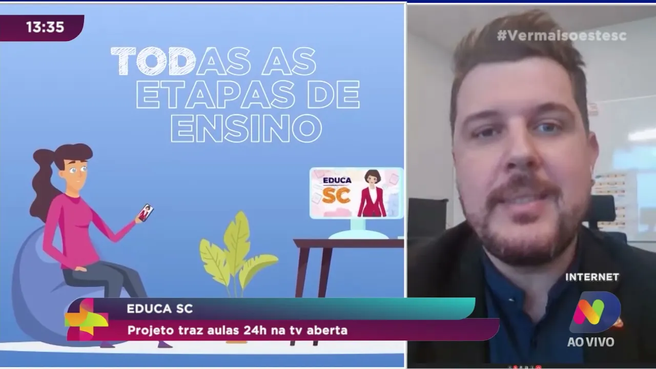 Educa SC: projeto traz aulas 24h na TV aberta
