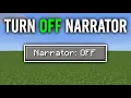 How To Turn Off Narrator On Minecraft - Java