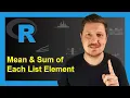 Apply Function to Each List Element in R 3 Examples Mean Sum for Every Item lapply sapply