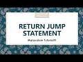 Return Statement Jumping statements C programming language Malayalam Tutorial