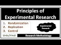 Principles of Experimental Research Design Randomization-Replication-Control