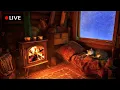 Cozy Winter Loft - Fireplace Sounds and Big Snowstorm for Sleep with Cat