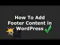 How to add footer content in WordPress Avada Theme