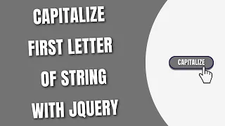 jQuery Capitalize First Letter of String HowToCodeSchool com