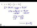 Integrated Math I - Review for Chapter 3 Quiz