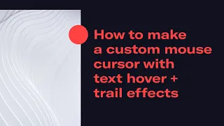 How to make a custom mouse cursor with text hover and trail effects with HTML CSS and Javascript