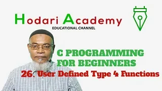 C Programming for Beginners 26 User defined Type 4 Functions
