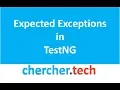 Expected Exception in TestNG SELENIUM