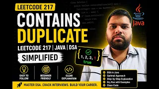 Contains Duplicate LeetCode 217 Java DSA Simplified
