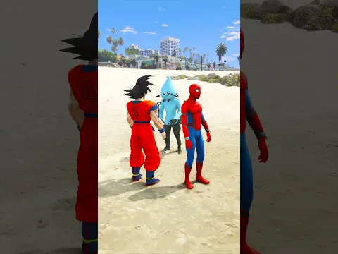 GTA V : SPIDER-MAN & GOKU CLEANING THE SEA IN GTA 5 ! #gta  #shorts #viral #gta #gta5