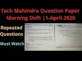 Tech Mahindra Programming Round Questions with solutions All repeated questions must watch it