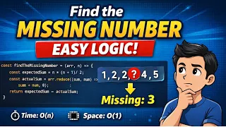 Find the Missing Number in an Array Easy JavaScript Logic Coding Interview Question English