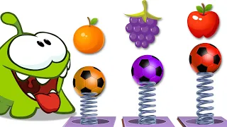 تعلم الفواكه والألوان مع كرات كرة القدم Learn Arabic With Om Nom Educational Videos 