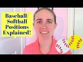 Defensive Positions Baseball Softball