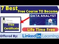 Best Free Certification Course To Become a Data Analyst By LinkedIn Learning Free Certificate