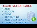 05 Oracle ALTER TABLE ADD MODIFY DROP RENAME TO ADD DROP CONSTRAINT CodeCelebration