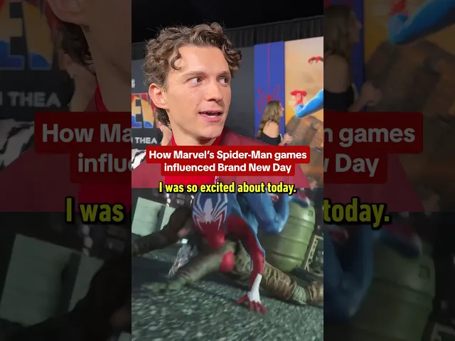 Tom Holland says the finishing moves from the Spider-Man PS5 games are all over the film! #spiderman