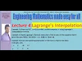 Lecture 4 Lagrange s Interpolation for unequal Intervals